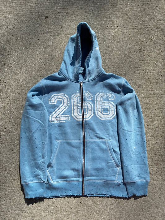 266 Sky Blue Rhinestone Zip Ups